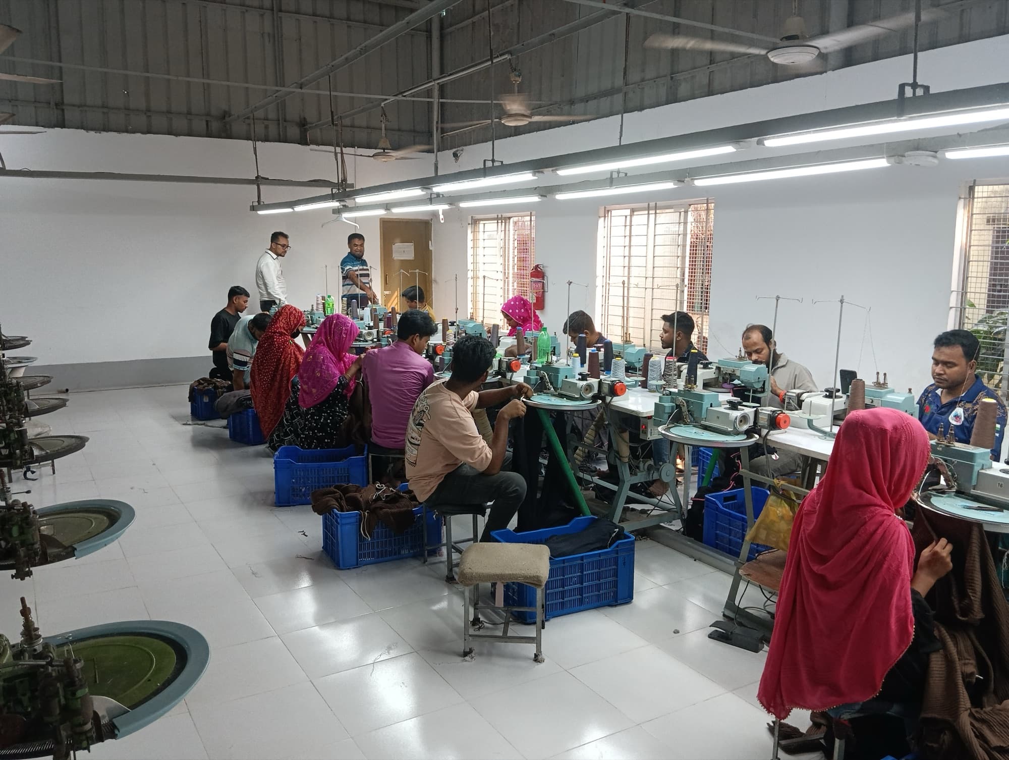 Linking section on the New Green Fashion factory floor